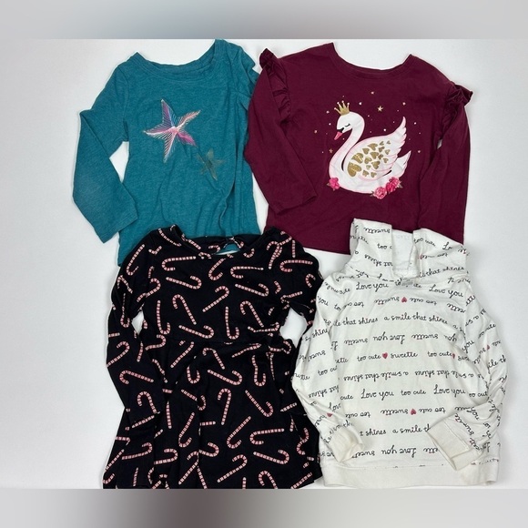 Toddler Girls Long Sleeve Tees Lot of 4 - Picture 6 of 6